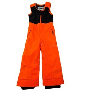 SPYDER Insulated Ski Bib Snow Pants Bright Orange Black Youth 5 Winter Sport